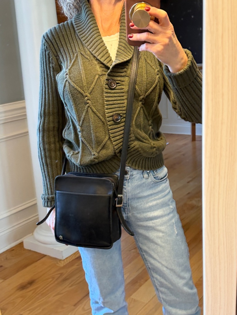 Etienne Aigner Vintage Genuine Leather Crossbody Black Minimalist Classic (GUC)